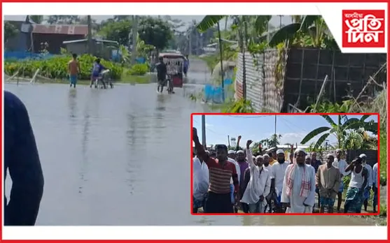 বেদখলেৰে পুখুৰী খন্দাৰ পৰিণতিঃ বটদ্ৰৱা থান বাৰোৱাটী সংযোগী পথত পুখুৰী... 